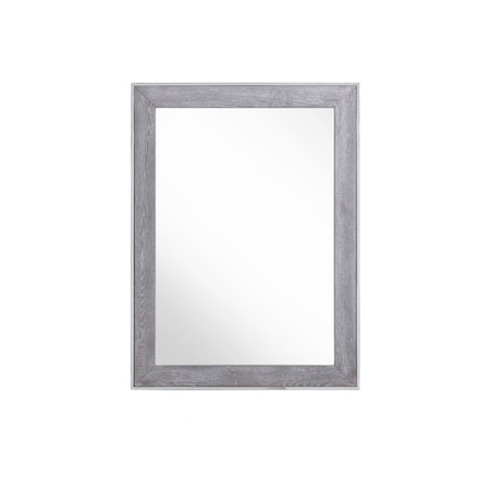 Homeroots 40" Gray and Silver Wood and Metal Framed Accent Mirror 510896