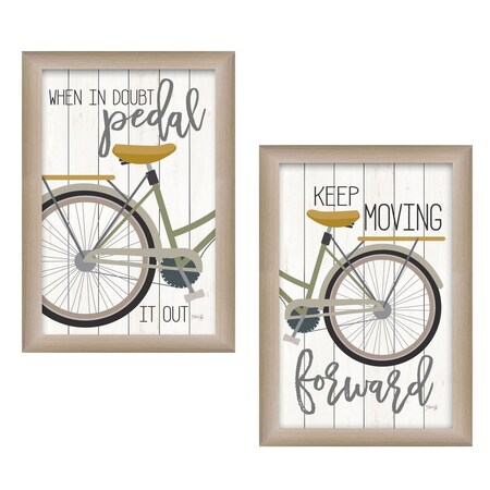 Homeroots Set Of Two Pedal it Out 1 Brown Framed Print Wall Art, 2PK 405899