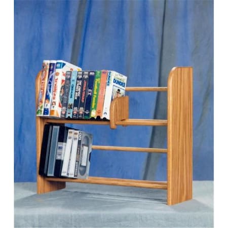 Maxpower Solid Oak 2 Row Dowel DVD-VHS Rack MA2681988