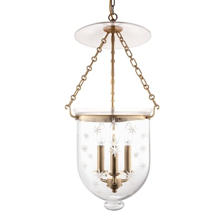 Hudson Valley Lighting Hampton 3 Light Pendant 12 In. Aged Brass 254-AGB-C3