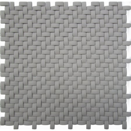 Apollo Tile Fossil Gray 11.7 in x 11.8 in Recycled Glass Matte Wall Mosaic Tile 4.79 sqft/case, 5PK APLVRE8809A