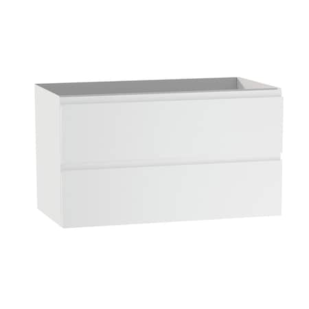 Homeroots 32" White Wood Freestanding Bathroom Vanity With White Sink And Two Drawers 627471