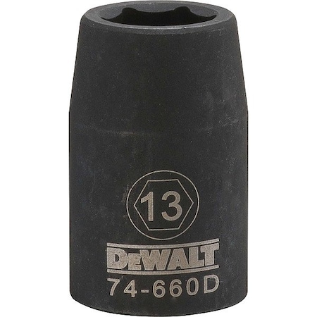 Dewalt Impact Socket, 6PT 1/2in Dr, 13 mm DWMT74660OSP
