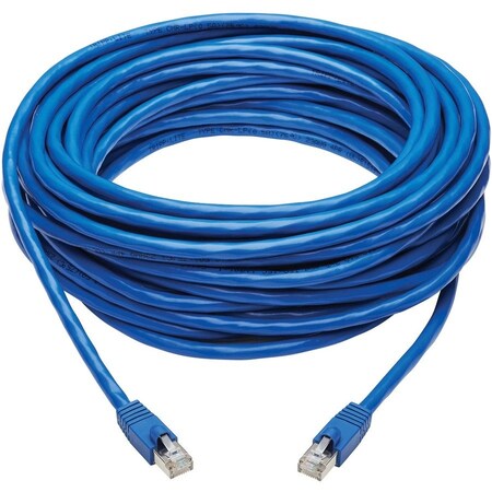 Eaton Tripp Lite Series Cat6a 10G Snagless F/UTP Ethernet Cable RJ45 M/M, PoE, CMR-LP, Blue, 50 ft. N261P-050-BL