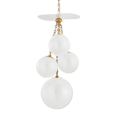 Corbett Lighting Antoinette 4 Light Pendant 16.75 In. Vintage Brass 419-36-VB/GSW
