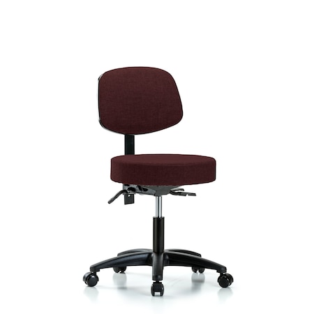 Blue Ridge Ergonomics Desk Stool, Fabric, Bk, Tilt Casters, Bur BR-FDHST-RG-T1-RC-F41