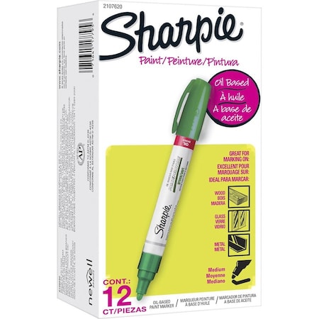 Sanford Paint Marker, Green, Medium Tip, 12 PK 2107620