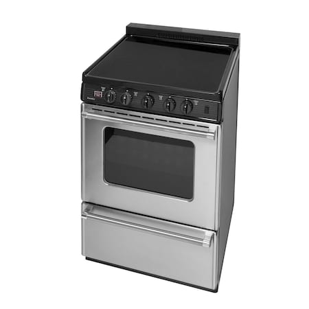 Premier Electric Range, 24 inW x 37.5 inH x 26 inD, 2.97 cu. ft. Oven, Glass Top Stove, Stainless Steel 805710