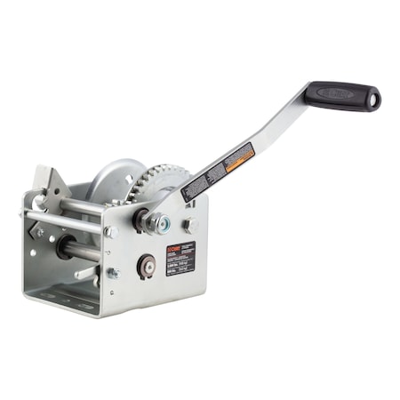 Curt Hand-Crank 2-Speed Winch, 2,000 lbs, 10.25:1 Low Gear Ratio, 10.6'' Handle 29520