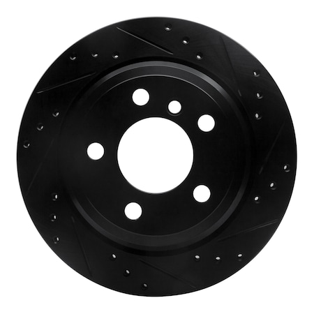Dynamic Friction Co DFC Brake Rotor - Drilled and Slotted - Black 633-31117R