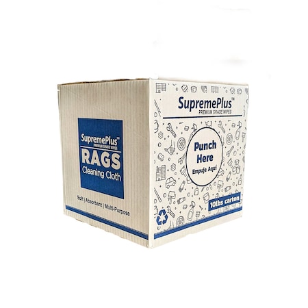 Supremeplus New Blue Huck Towels Cleaning Rags, 10 lbs. Box SP-3845