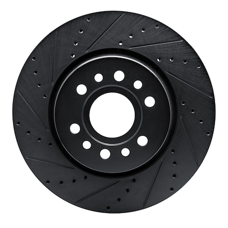 Dynamic Friction Co DFC Brake Rotor - Drilled and Slotted - Black 633-40125L