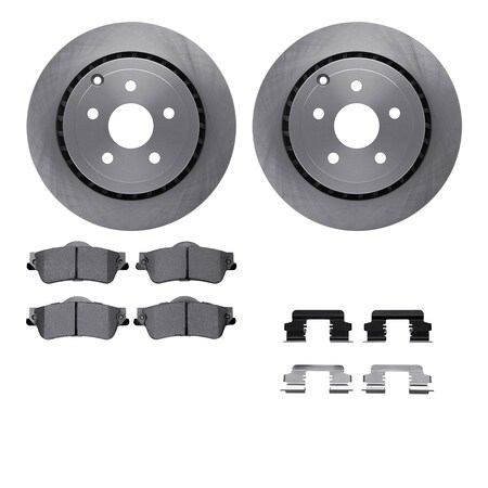 Dynamic Friction Co DFC Brake Rotor with 5000 Brake Pads and Hardware Kit 6512-52076