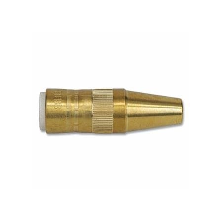 Best Welds Centerfire, Style MIG Gun Nozzle, 3/8 in Bore, 1/8 in Recess, Slim, Brass 900-NST-3818B