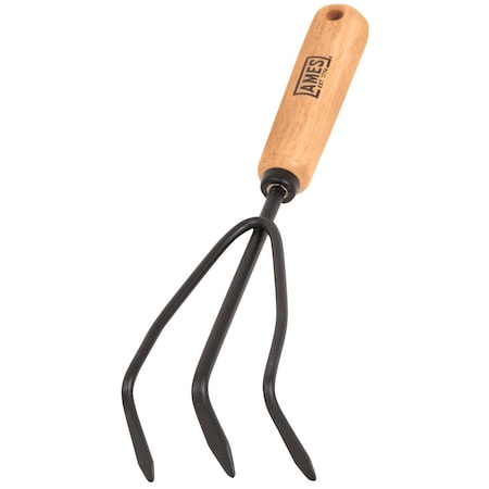 Ames Hand Cultivator, Steel Head, Hardwood Handle, Hang-up Hole 2446300