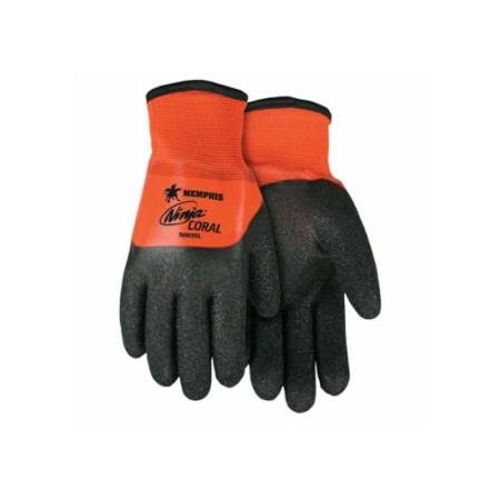 Mcr Safety Ninja Coral Gloves, Large, Hi-Vis Orange/Black/White, 12PK 127-N9695L