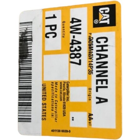 Caterpillar CHANNEL A, CATERPILLAR OEM 4W4387 4W4387