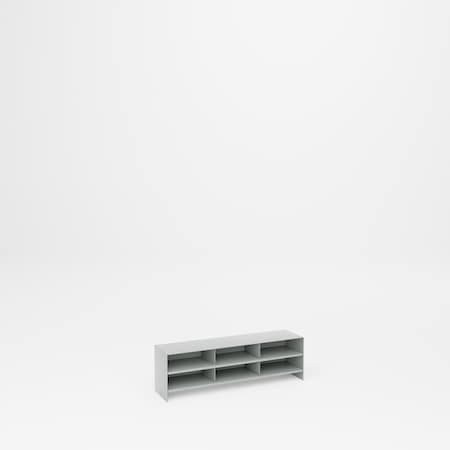 Pucel Workbench Pigeon Hole Unit, 6 Comp., 36 in W x 9 in D x 11 in H, Gray P-66