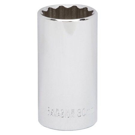 Vulcan Drive Socket, 30 mm Socket, 1/2 in Drive, 12-Point, Chrome Vanadium Steel, Chrome, MT6528988 MT6528988