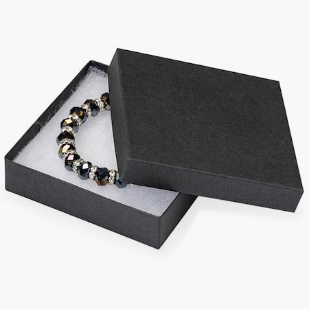 Nashville Wraps Black Matte Jewelry Gift Boxes, 3.5x3.5x1, Fiber Fill, 100PK 18BK