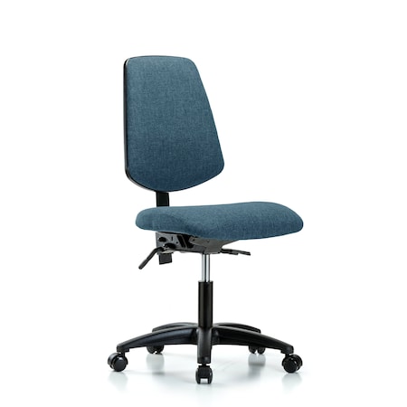 Blue Ridge Ergonomics Desk Chair Fab Desk Chair, Med, Bk, Tilt Cast, Blu, No Arms, 19" to 24" Height, Fabric, Blue BR-FDHCH-MB-RG-T1-A0-RC-F43