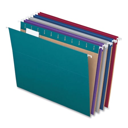 Pendaflex Recycled Hanging File Folders, Letter Size, 1/5-Cut Tabs, Assorted Colors, 25PK 81667