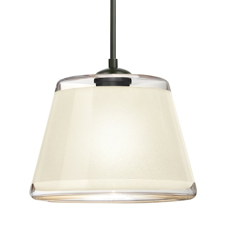 Besa Lighting Besa Pica 9 Pendant, White Sand, Black Finish, 1x 9W LED 1JT-PIC9WH-LED-BK