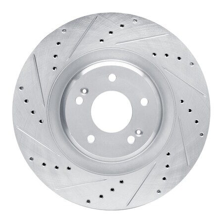 Dynamic Friction Co DFC Brake Rotor - Drilled and Slotted - Silver 631-03061L