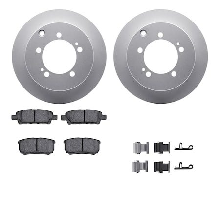 Dynamic Friction Co DFC GEOSPEC Coated Rotors with 5000 Brake Pads - Ceramic and Hardware 4512-72057