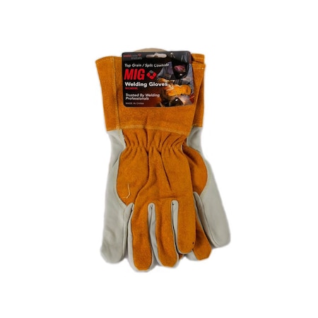 Weldcote MIG Welding Glove WCM 50 - Metals Goatskin / Split Cowhide Kevlar Thread, Medium, 6PK WCM50M