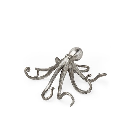 Homeroots Petite Silver Resin Octopus Sculpture 392447