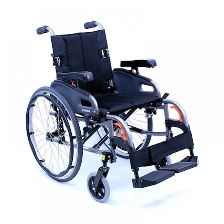 Carman Karman 18 x 18 in. Flexx Wheelchair Ultra Lightweight with Quick Release Axles, Diamond Black KM8522Q1818S