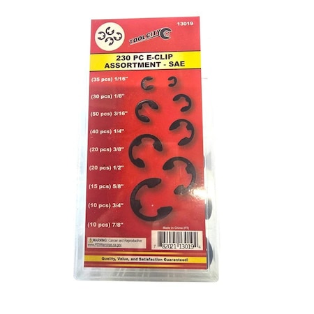 Tool City 230 PIECE E-CLIP ASSORTMENT - SAE 13019