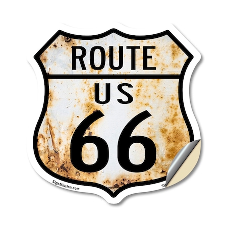 Signmission Route Us 66 Rustic, 18 Inch X 18 Inch, Vinyl Decal SHI-D-18-485