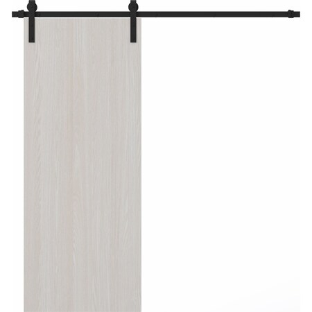 Sartodoors Modern Barn Door 18 x 96 inches, BASIC 3001 Ash Franko, 6.6FT Rail Track Heavy Hardware Set, Soli BASIC3001BD-B-YAFR-1896