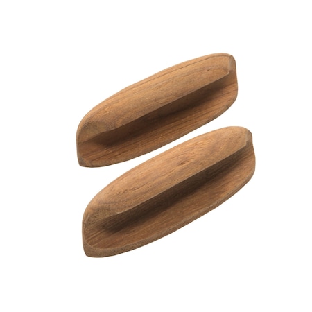 Homeroots Set of Two Brown Wood Oval Drawer Pull Knobs, 2PK 476586