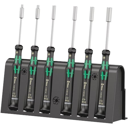 Wera 2069/6 Screwdriver set and rack for electronic applications, 6 pieces 5118158001