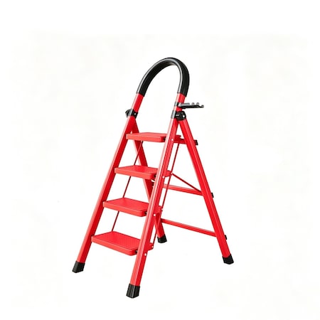 Wrightmaster 3.5 ft. Iron Step Ladder (7 ft. Reach), 330 lb. Load Capacity with Tool Shelf and Non-Marring Feet ZROTZ4030