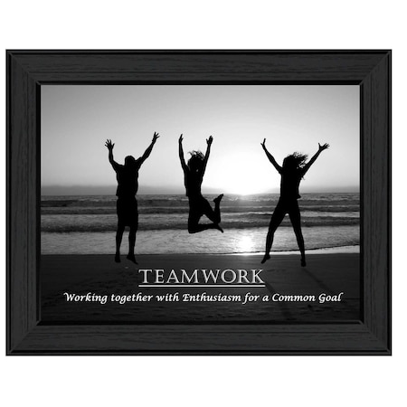 Homeroots Teamwork 5 Black Framed Print Wall Art 405370