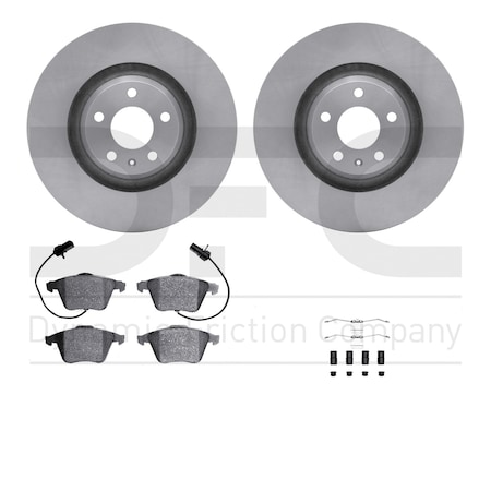 Dynamic Friction Co DFC Rotors with EURO 5000 Ceramic Brake Pads includes Hardware 6612-73152