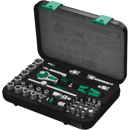 Wera 8100 SA 2 Zyklop Speed Ratchet Set, 1/4 in drive, metric, 42 pieces 5003533001