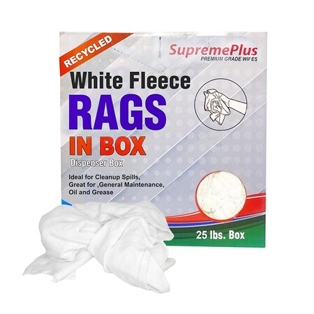 Supremeplus Recycled White Sweatshirt Cleaning Rags 25 lbs. Compressed Box SP-5352