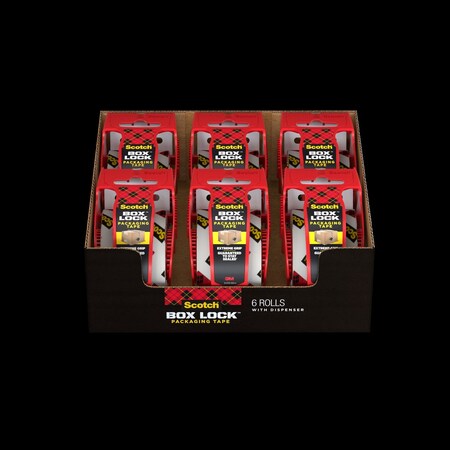 Scotch Packing Tape, 1.88 in W x 22.20 yd L, 3 in Core Dia., Clear, 6 PK 195-6
