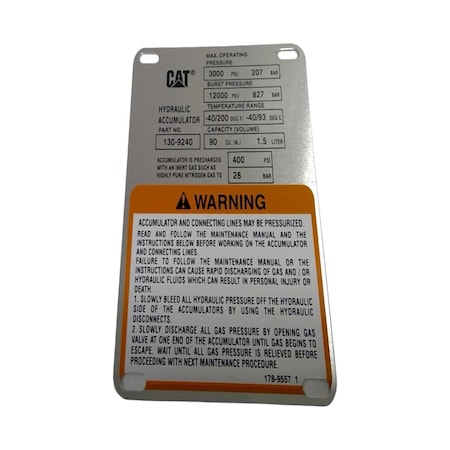 Caterpillar PLATE-WARNIN, CATERPILLAR OEM 1789557 1789557