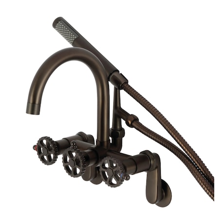 Kingston Brass 7-Inch Adjustable Wall Mount Clawfoot Tub Faucet, Oil Rubbed Bronze AE8155CG