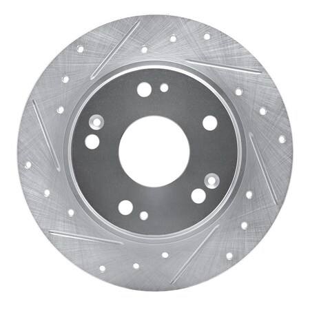 Dynamic Friction Co DFC Brake Rotor - Drilled and Slotted - Silver 631-59035L