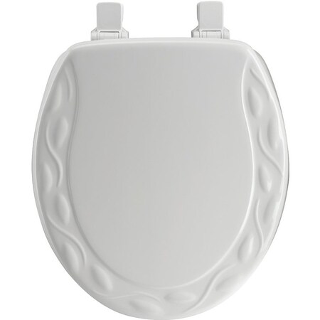 Mayfair Toilet Seat, Round, Wood, White, Twist Hinge 34EC-000