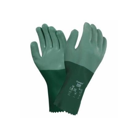 Alphatec 08-352 Neoprene Coated Gloves, Rough Finish, Size 9, Green, 12PK 012-8-352-9