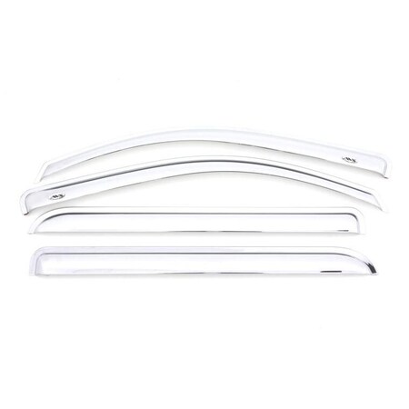 Ventshade Rainguards, Aerodynamic Design, Tape-On, Chrome, Acrylic, Set Of 4 684536