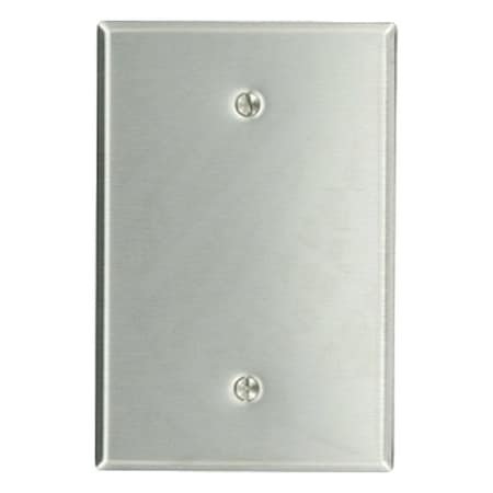 Leviton Wall Plate, Blank, Stainless Steel 84114-40